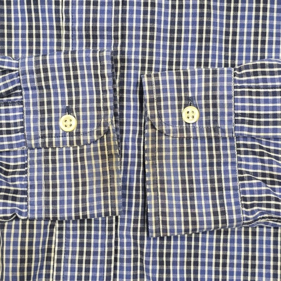 Ralph Lauren Shirt Mens Medium Blue Plaid Button Up Long Sleeve Pony Preppy READ - Picture 7 of 11